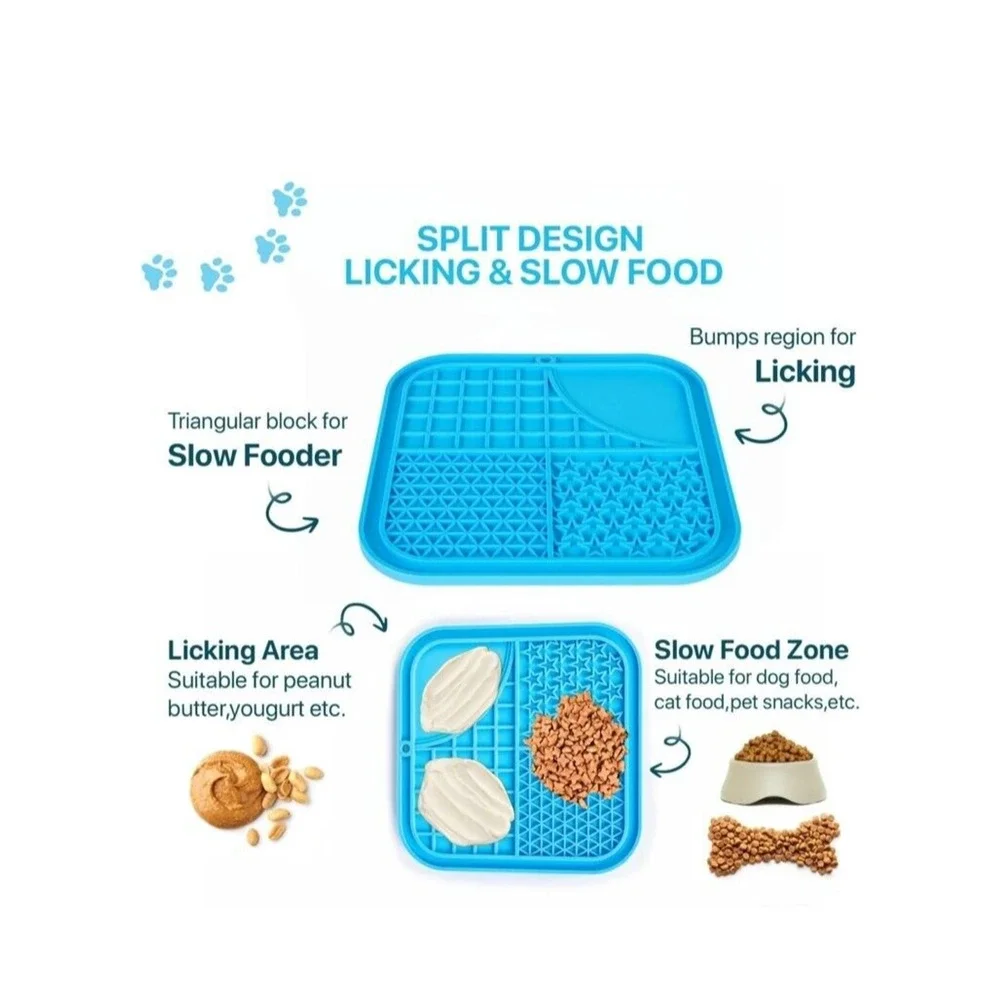 Lick Mat for Dogs and Cats, Pack of 2 Slow Feeding Lick Pads with Suction Cups